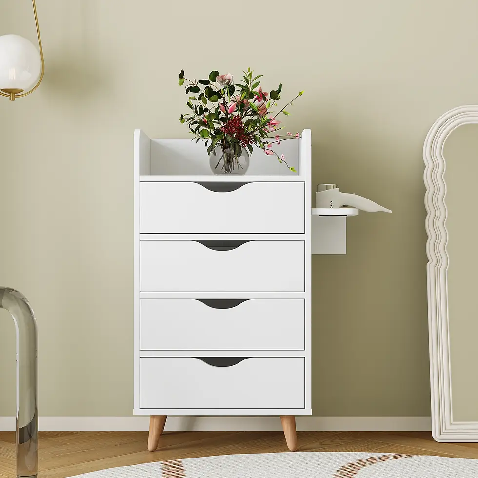 Thumbnail: 4 -Layer Salon Storage Cabinet 4 Drawers and Raised Table Legs