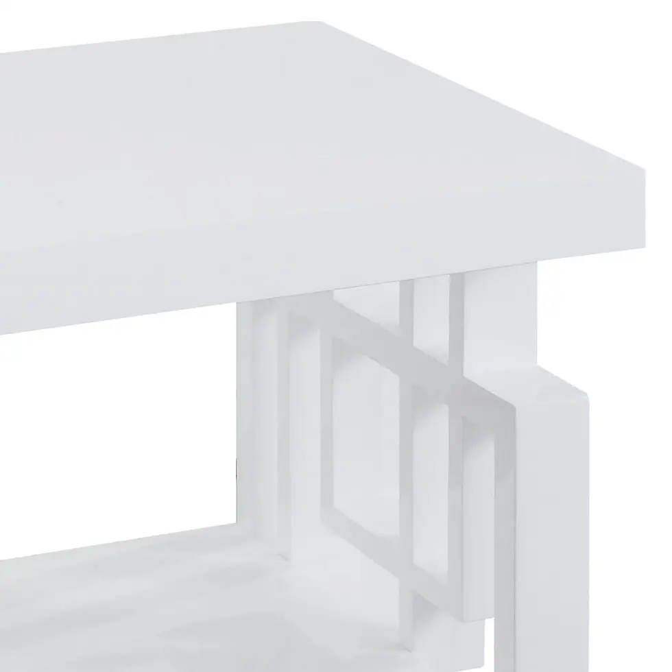 Thumbnail: High Glossy White Rectangular End Table