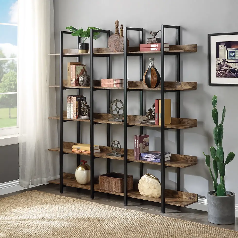 Thumbnail: 5 Tier Bookcase Home Office Open Bookshelf