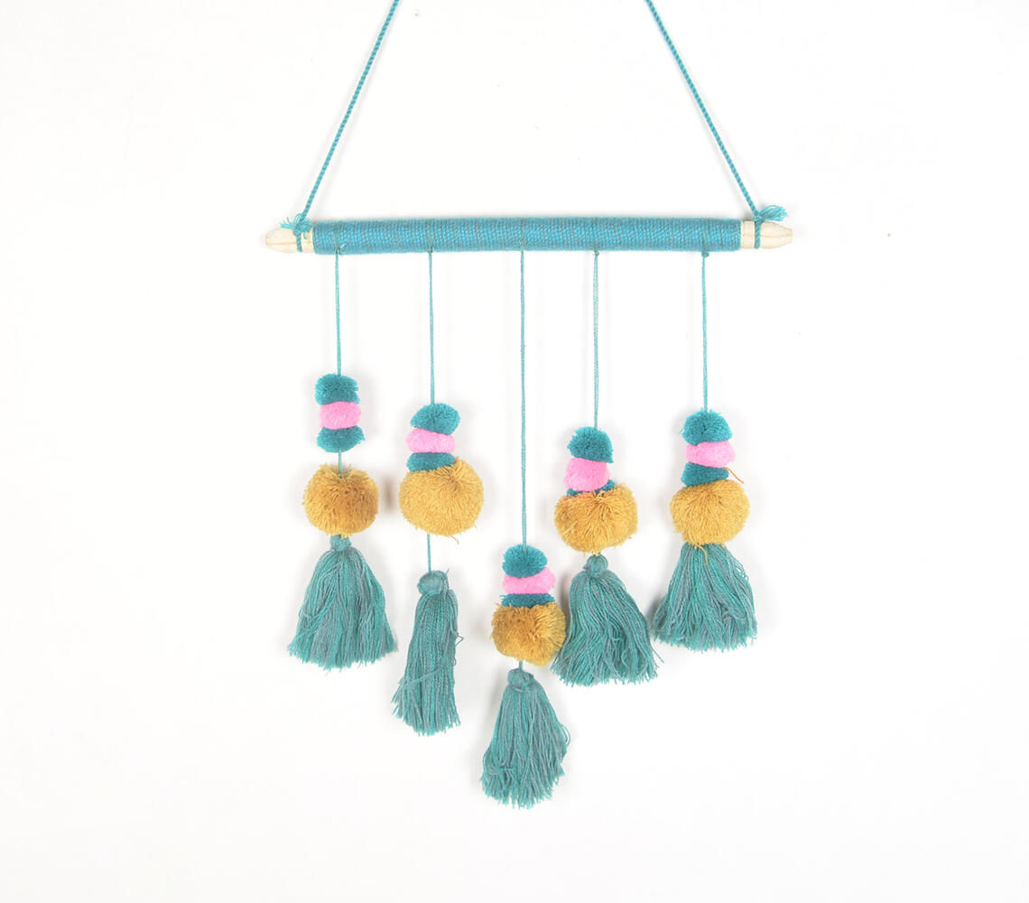 Tassels & Pom-Poms on Dowel Wall Hanging
