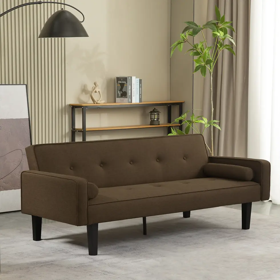 Thumbnail: Futon Sofa Bed Convertible Couch Bed with Armrests