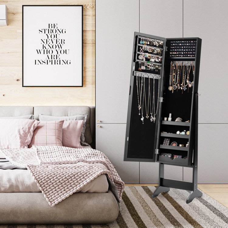 Thumbnail: Mirrored Standing Jewelry Cabinet Storage Box