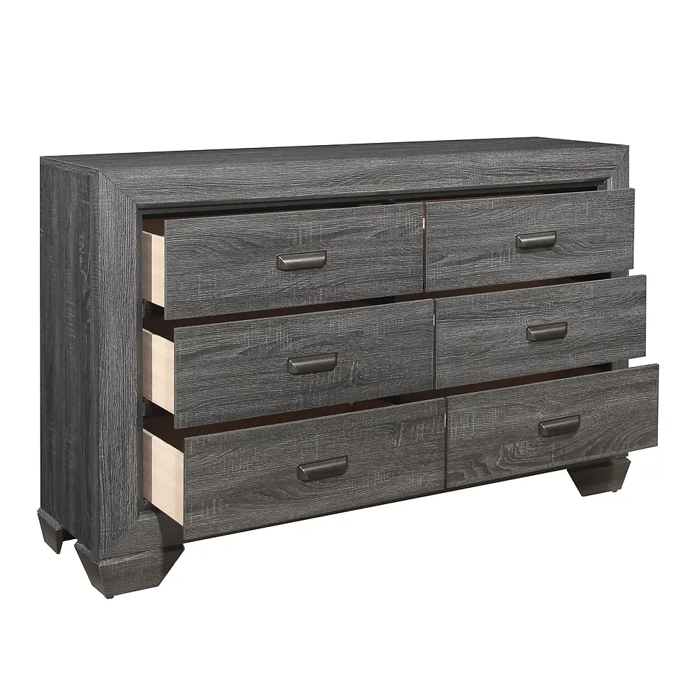 Thumbnail: Wooden Bedroom Furniture Gray Finish 1pc Dresser