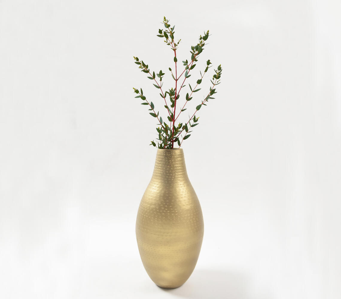 Gold-Toned Iron Textured Bottle Vase