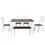 Thumbnail: TOPMAX 6 Piece Dining Table Set with Bench, Ivory and Cherry