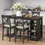 Thumbnail: TOPMAX 60"Lx30"W Solid Wood Farmhouse Counter Height Dining Table Set, Gray