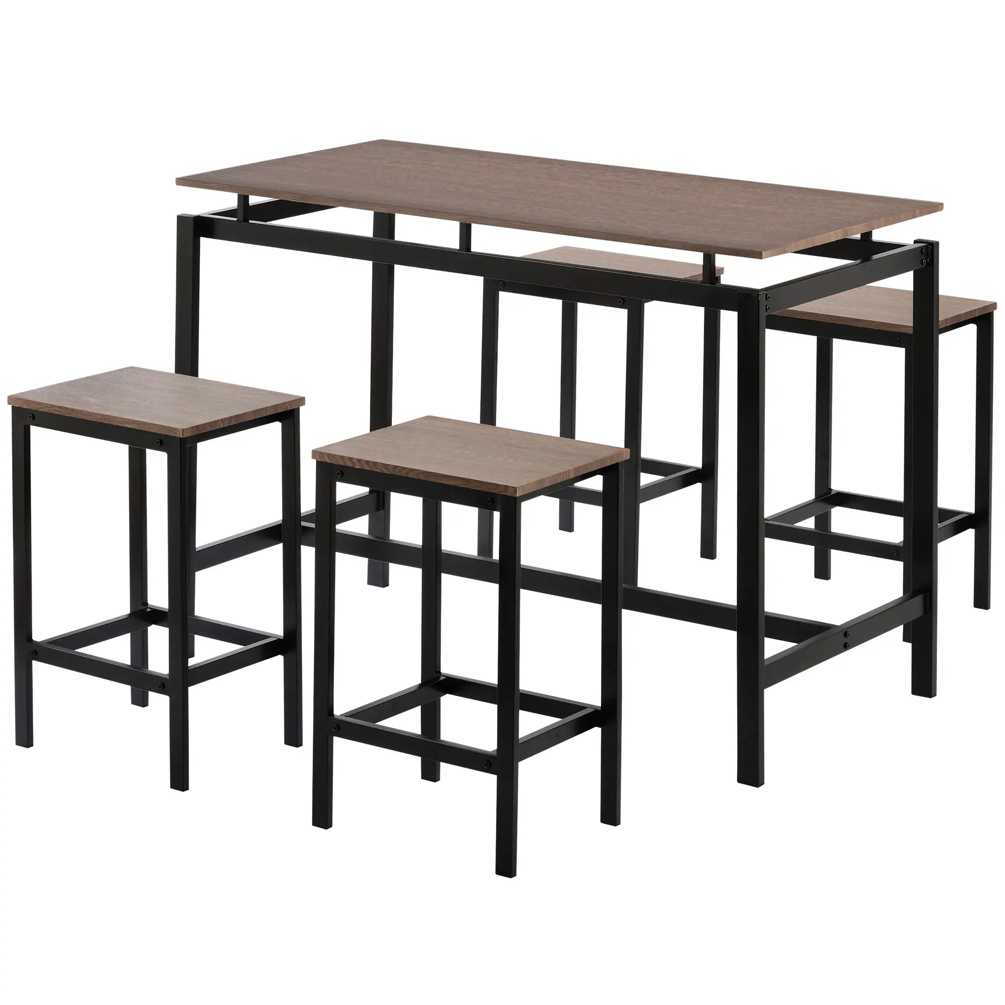 TREXM 5-Piece Kitchen Counter Height Table Set