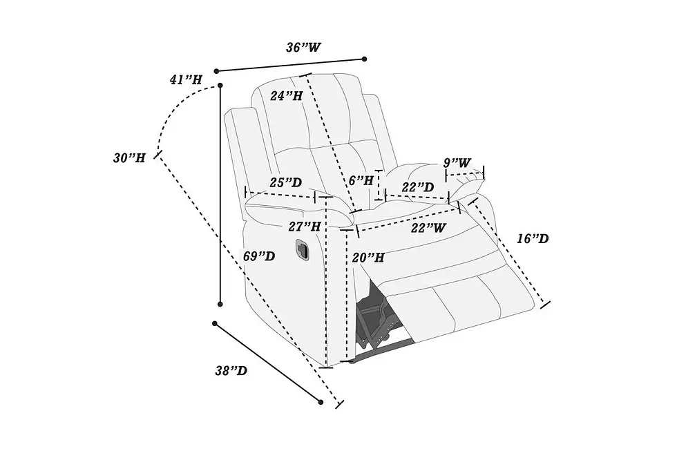 Thumbnail: Elegant Modern Ebony Color Microfiber Motion Recliner Chair