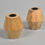 Thumbnail: Geometric Hand Carved Mango Wood Candle Holders (Set of 2)