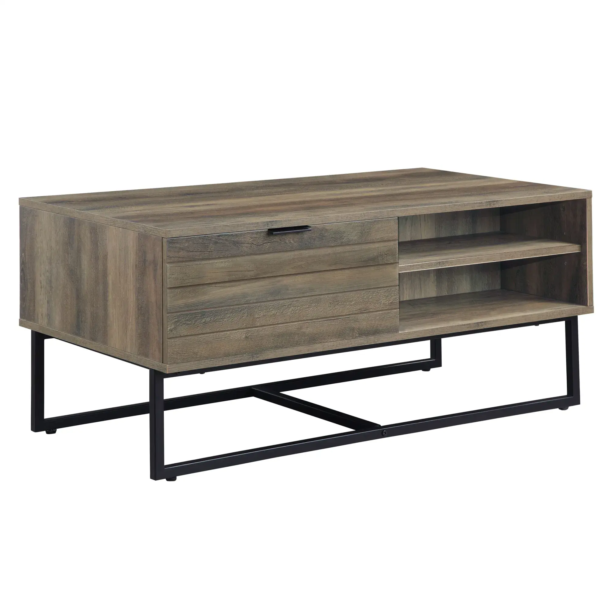 ACME Homare Coffee Table, Rustic Oak & Black