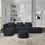 Thumbnail: L Shape Sectional Sofa including Two Single Seats, Left Side Chaise, Black