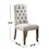 Thumbnail: Set of 2 Ivory Fabric Upholstered Dining Chairs in Rustic Oak Finish
