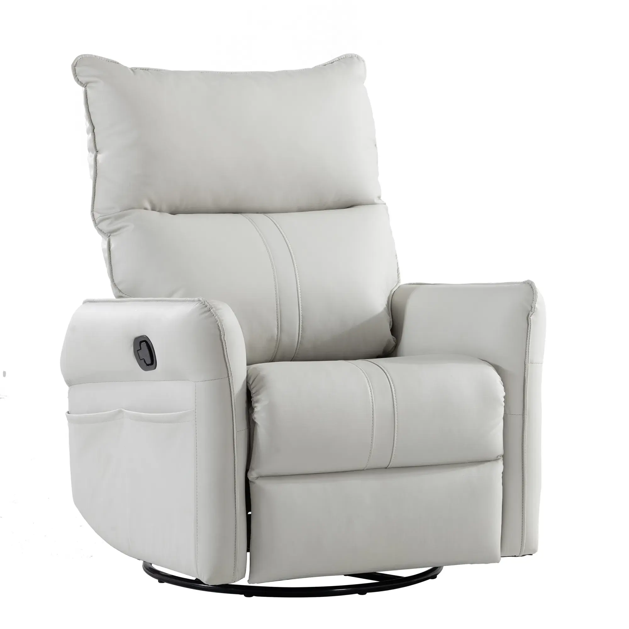 Rocking Recliner Chair,360 Degree Swivel, Light Gray