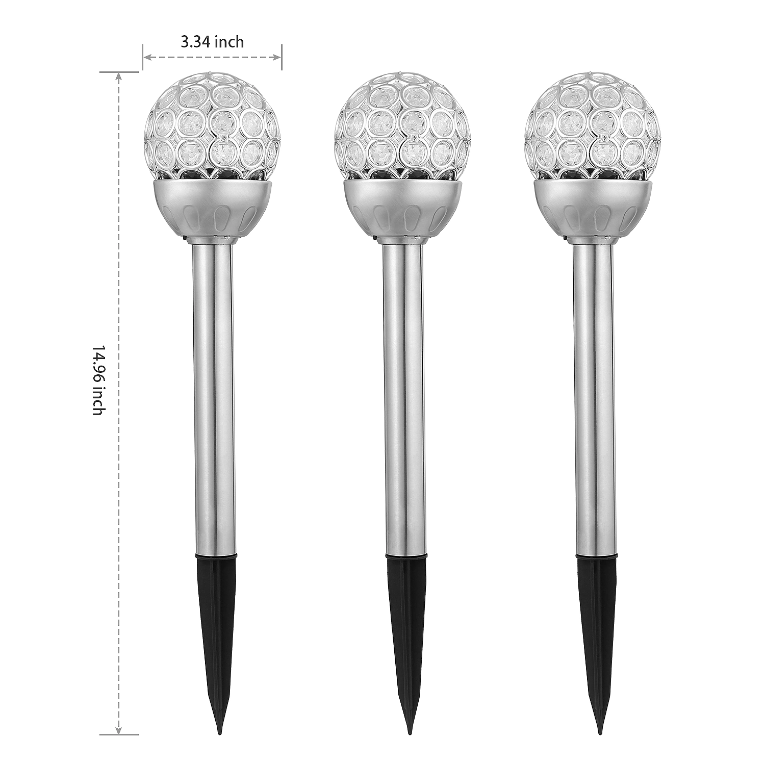 Solarek 3 Pcs Outdoor Solar Lights IP44 Waterproof Ball RGB