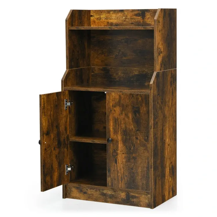 Thumbnail: Storage Cabinet Bookcase with Doors and Display Shelf