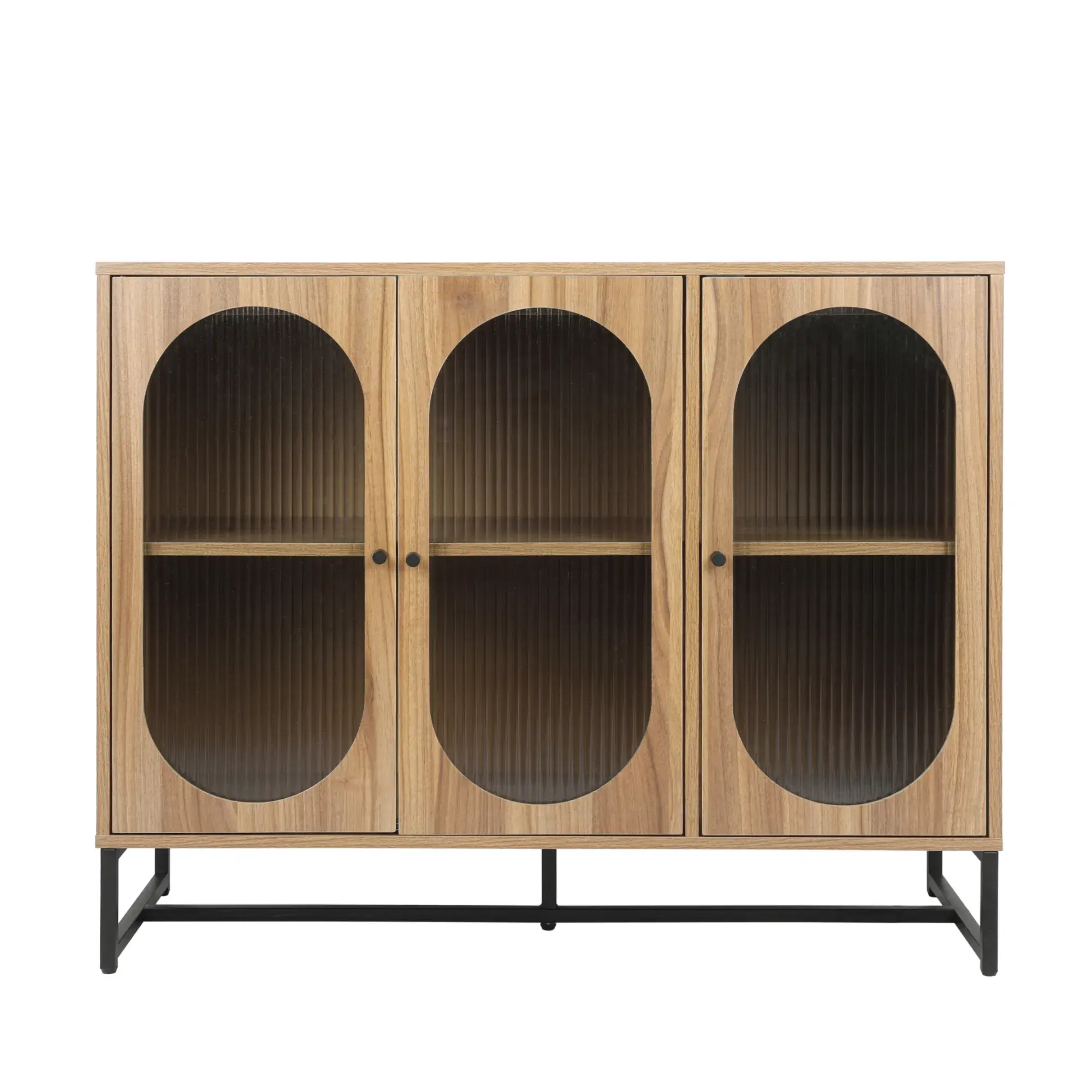 Storage Cabinet with Glass Door, Walnut