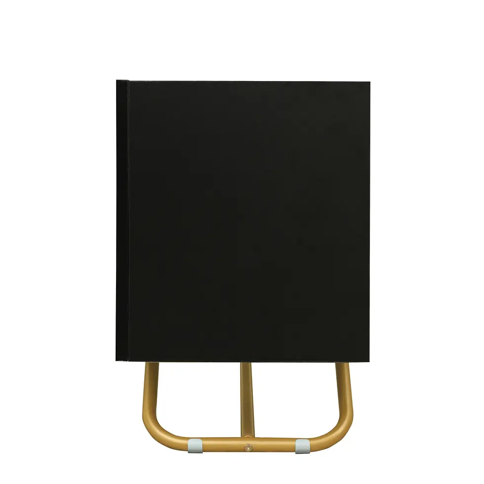 Thumbnail: ON-TREND Sleek Design TV Stand with Fluted Glass, Black