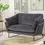 Thumbnail: Lilola Karla 56.5" Dark Gray Velvet Contemporary Loveseat