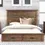 Thumbnail: Queen SizeRustic Reclaimed Solid Wood Framhouse Storage Bed