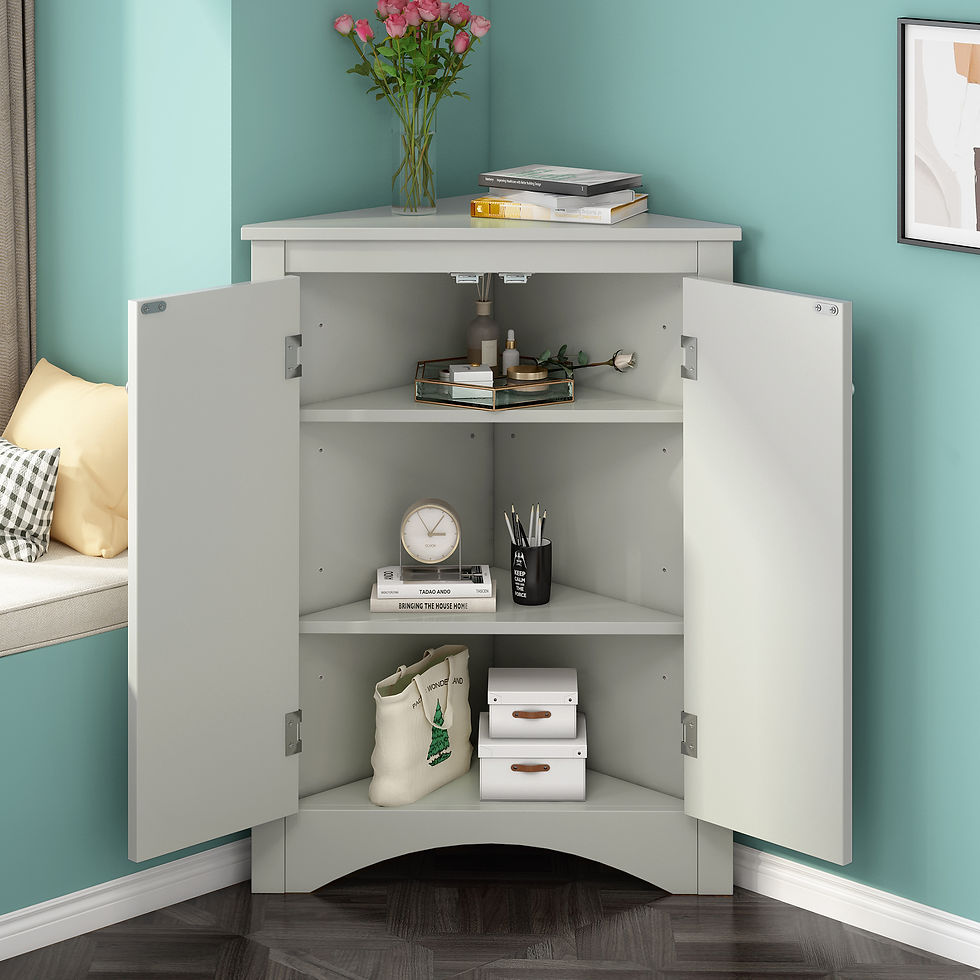 Thumbnail: Triangle Bathroom Storage Cabinet with Adjustable Shelves