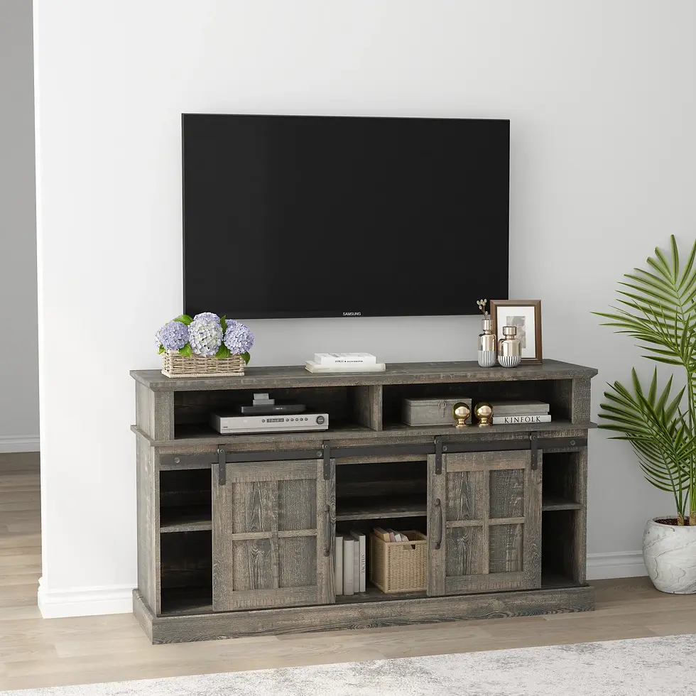 Thumbnail: 58 Inch TV Stand with Storage Cabinet and Shelves