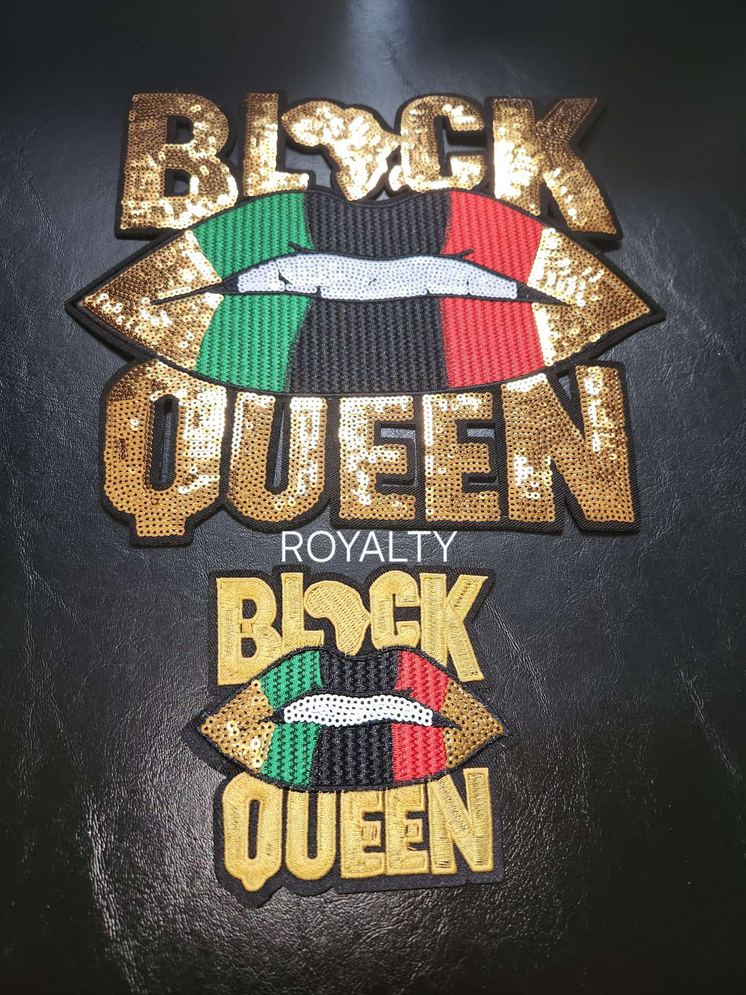 Black Queen Sequin Patches