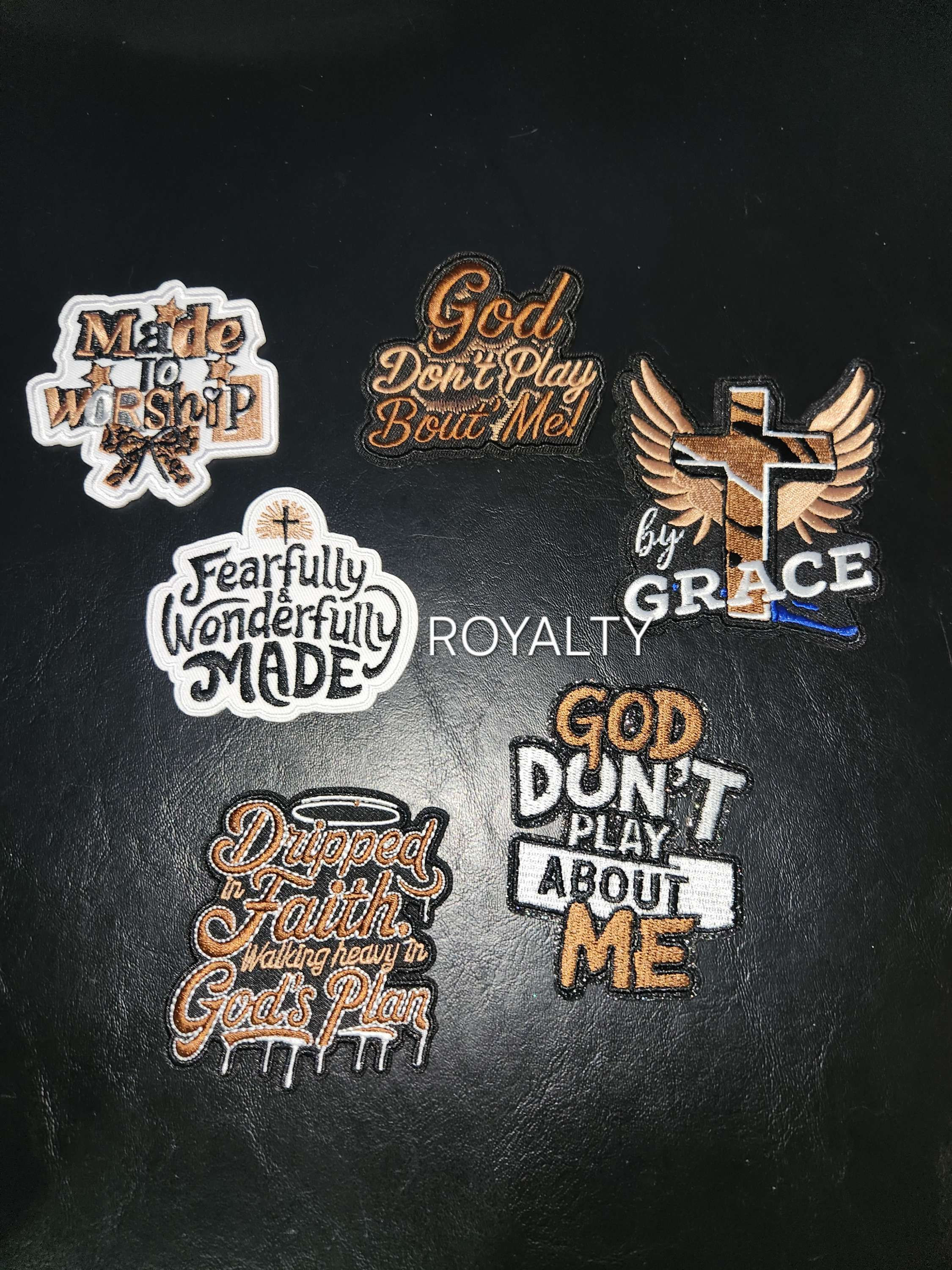 Brown Faith Patches