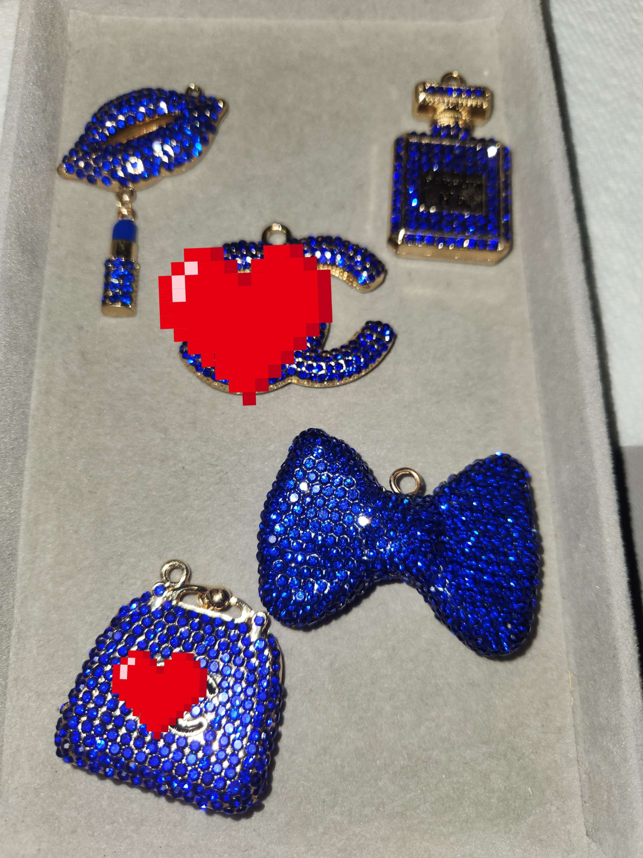 5 Piece Royal Blue Luxury Jewelry Charm Bundle 
