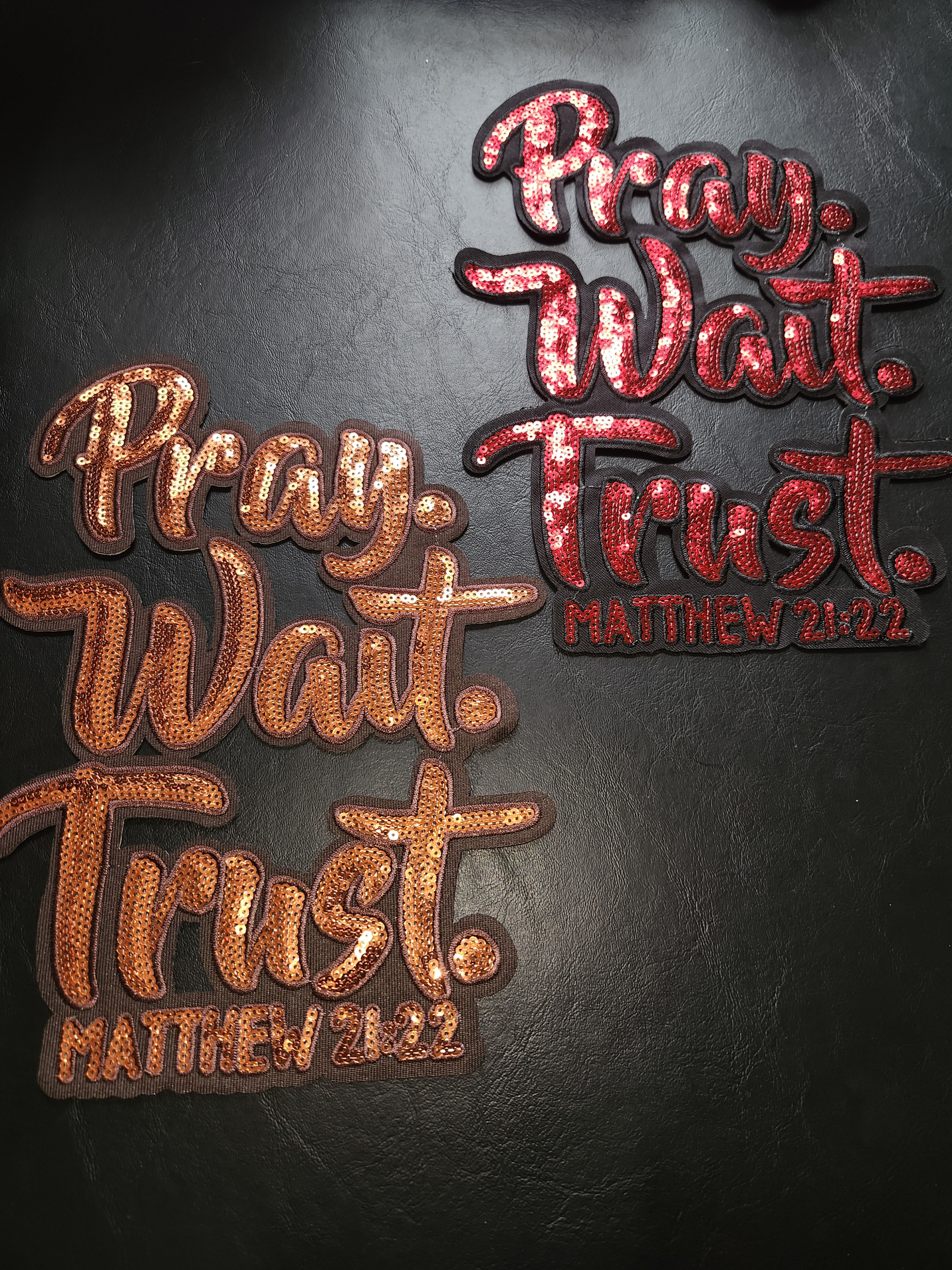 Large Sequin Pray Patch