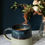 Thumbnail: Hand thrown stoneware ceramic mug dark inky blue with light stone blue glaze