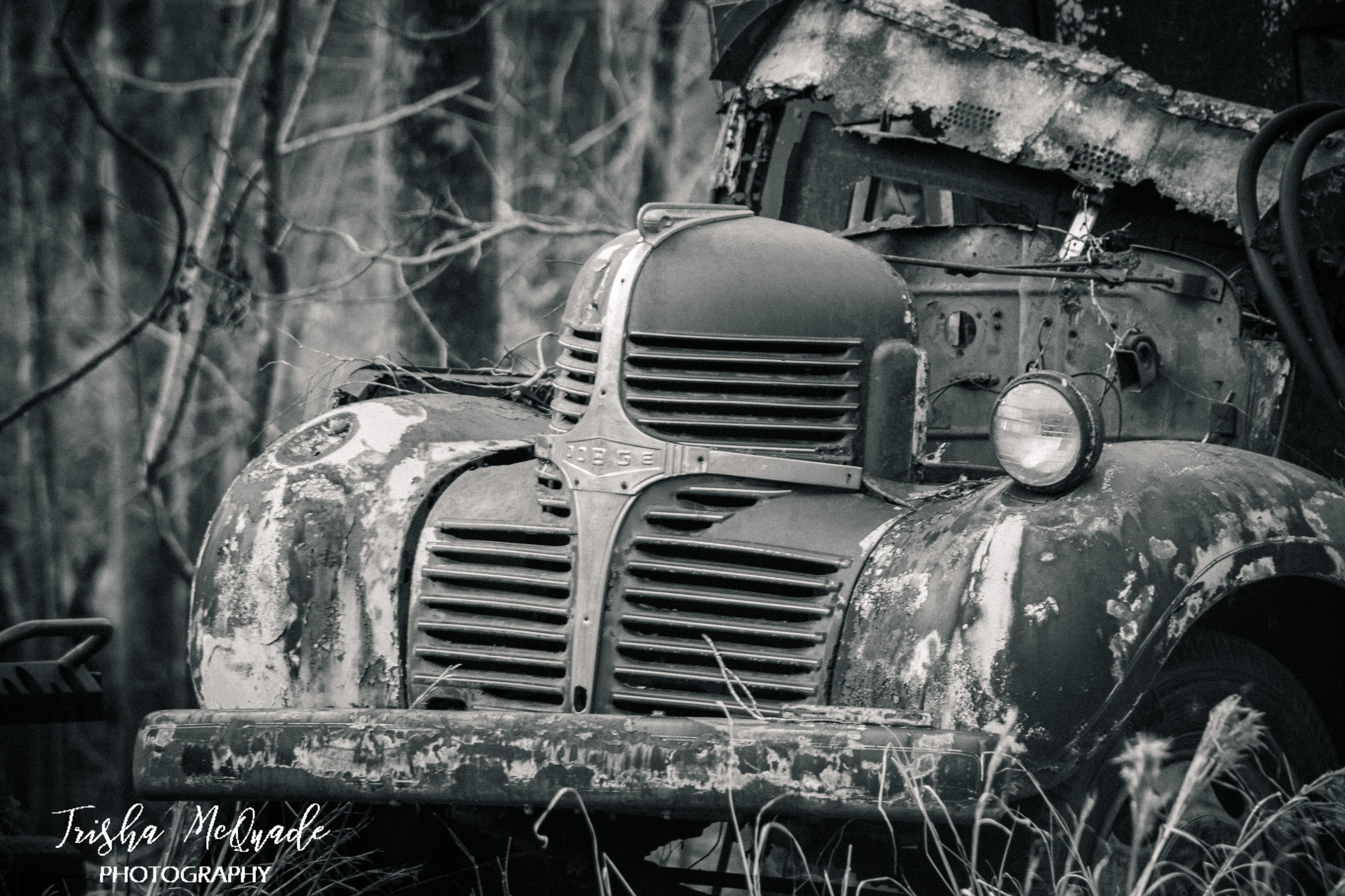 B&W Abandoned Truck