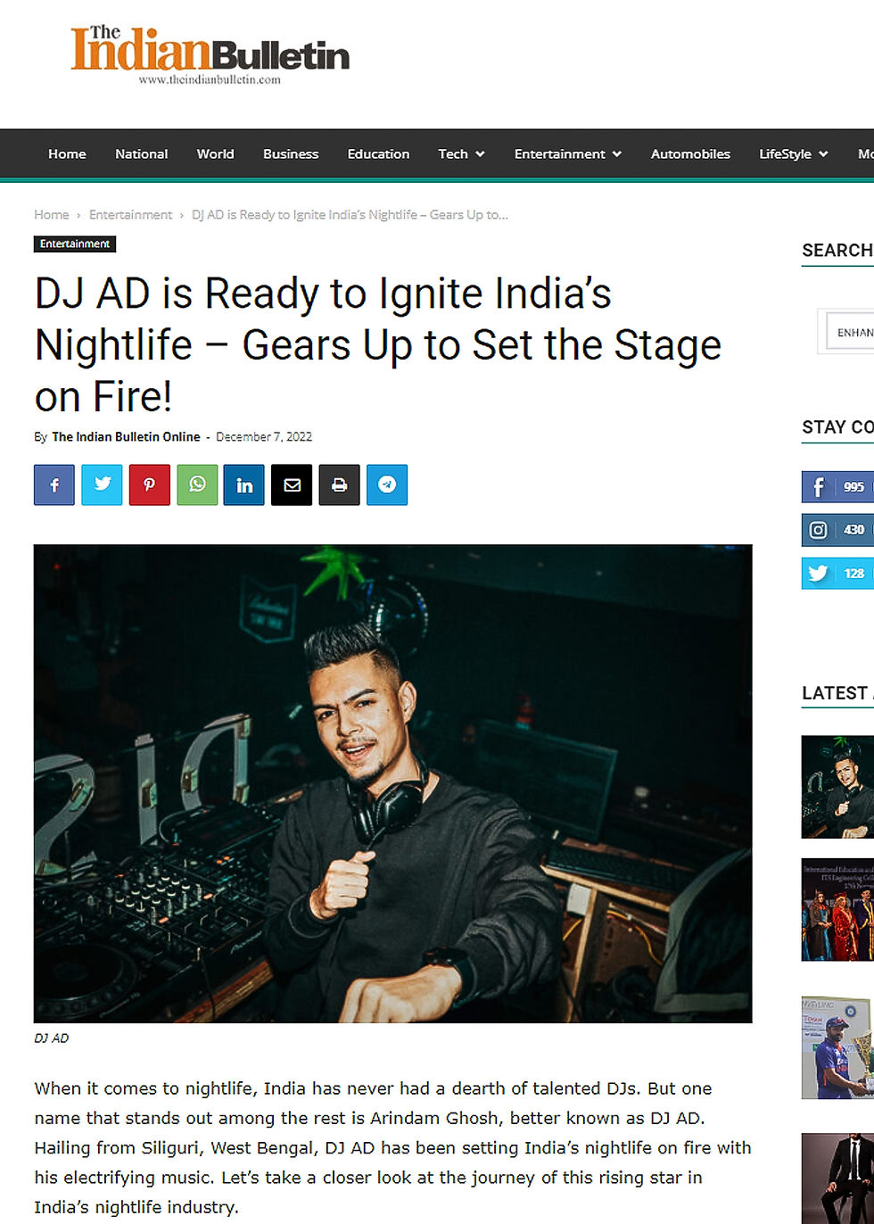 DJ AD is Ready to Ignite India’s Nightlife – Gears Up to Set the Stage on Fire!
