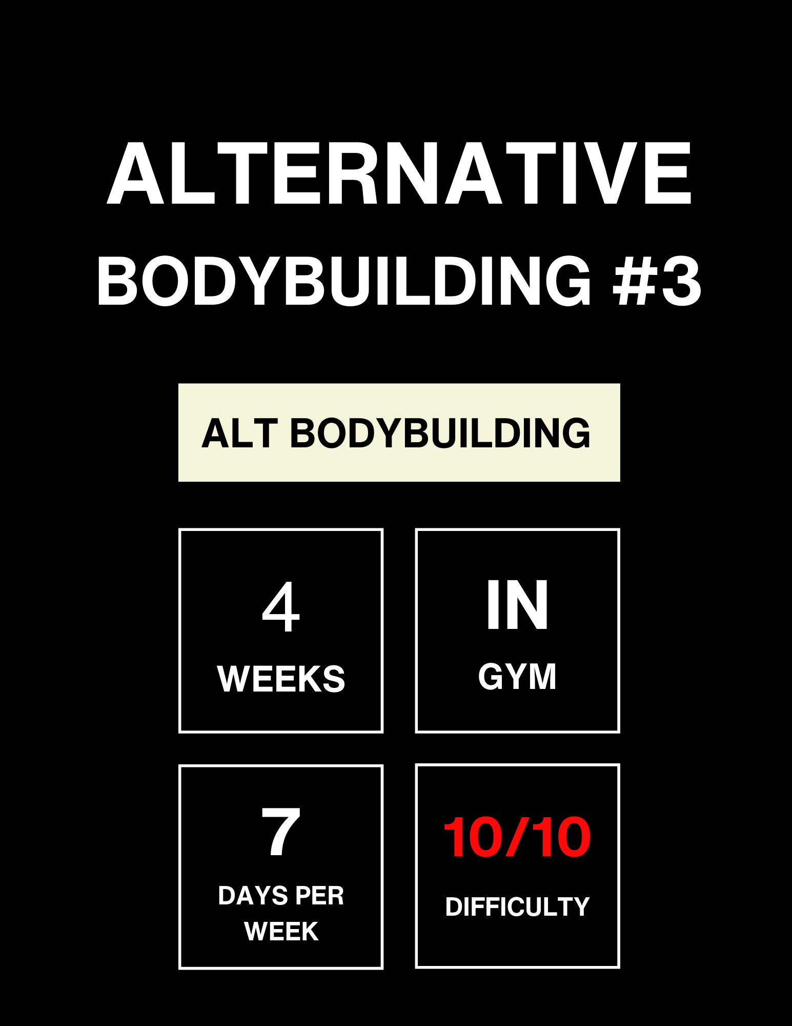 Alternative Bodybuilding (Routine #3)