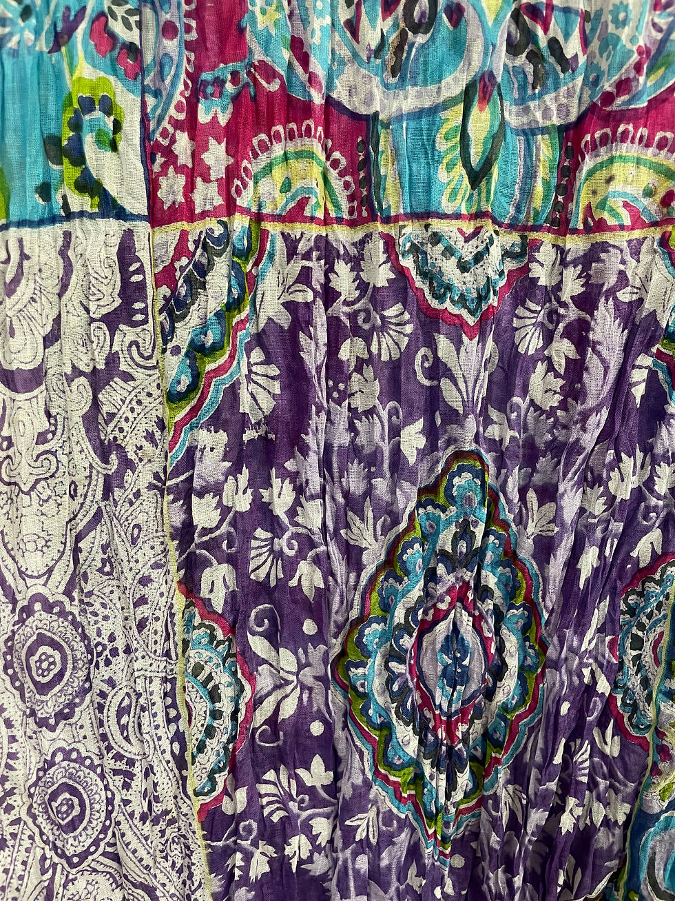 Thumbnail: Cotton Patch Scarf - Purple