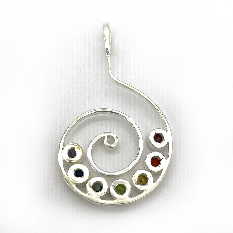 Thumbnail: Silver Spiral Chakra Pendant