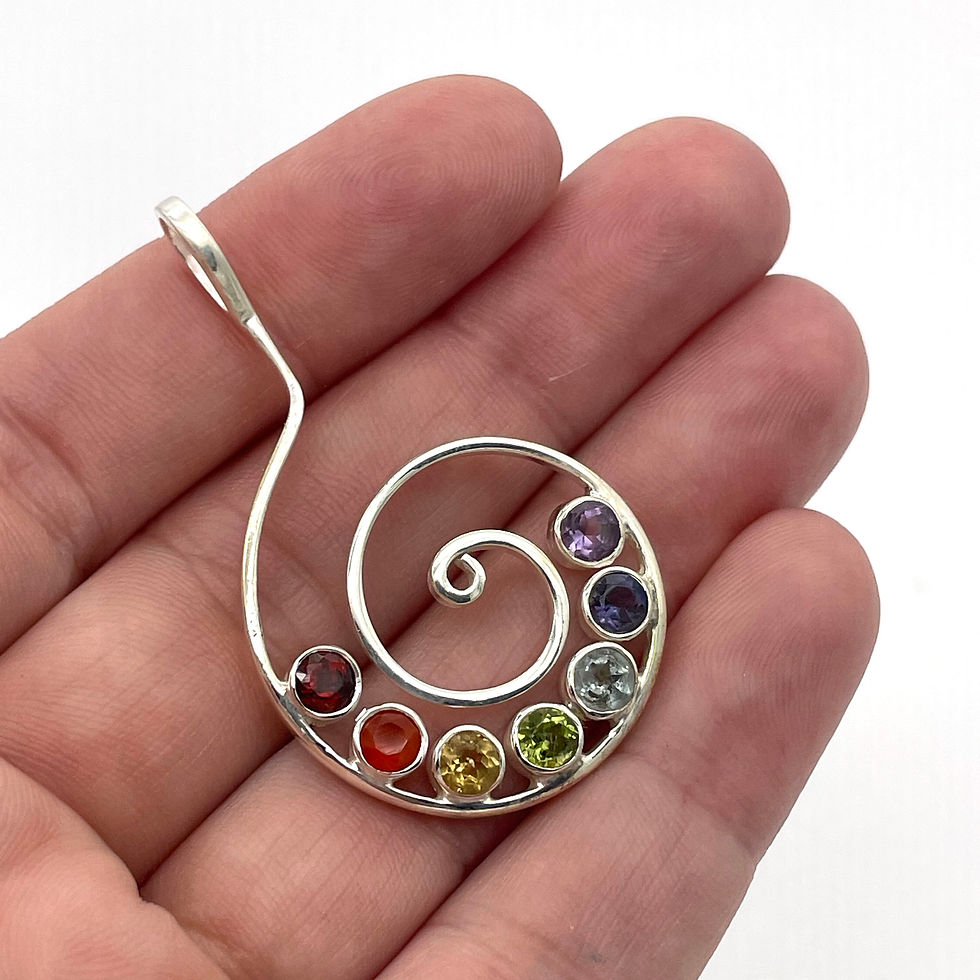 Thumbnail: Silver Spiral Chakra Pendant