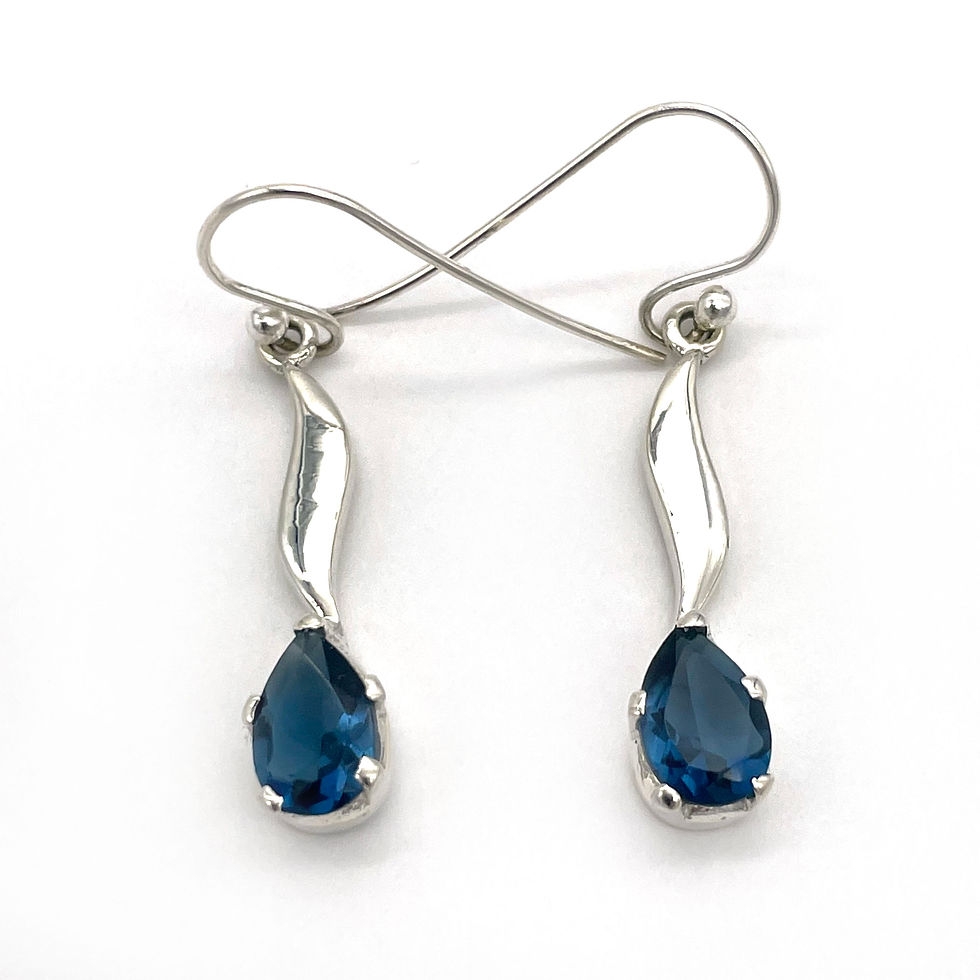 Silver Blue Sapphire Earrings