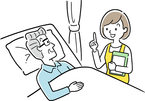 訪問看護を受けているシニアの男性