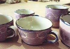 濃紫の化粧土の作品