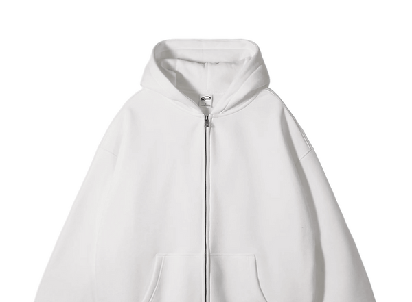 oversized Abschluss-Zipper weiß