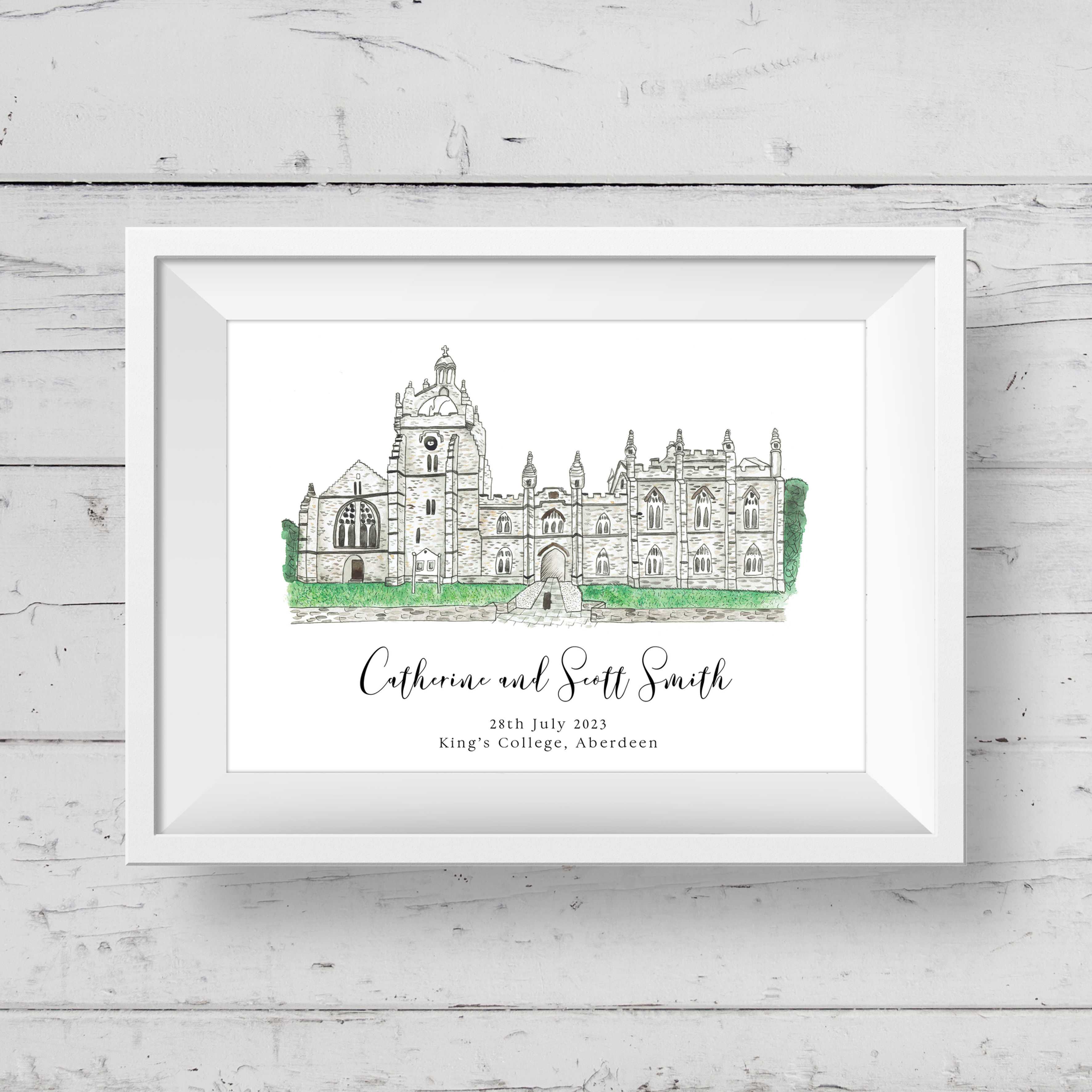 Kings College Personalised Wedding Venue Print