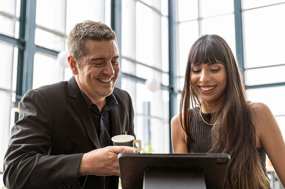 CEO and Executive Assistant working together