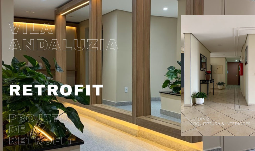 Projeto de retrofit de condomínio com revestimento amadeirado e iluminação indireta, LU. DINIZ Arquitetura, São Paulo.