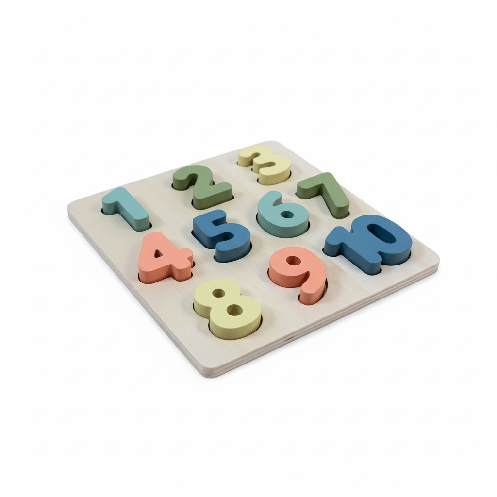 Wooden Numbers Puzzle Board