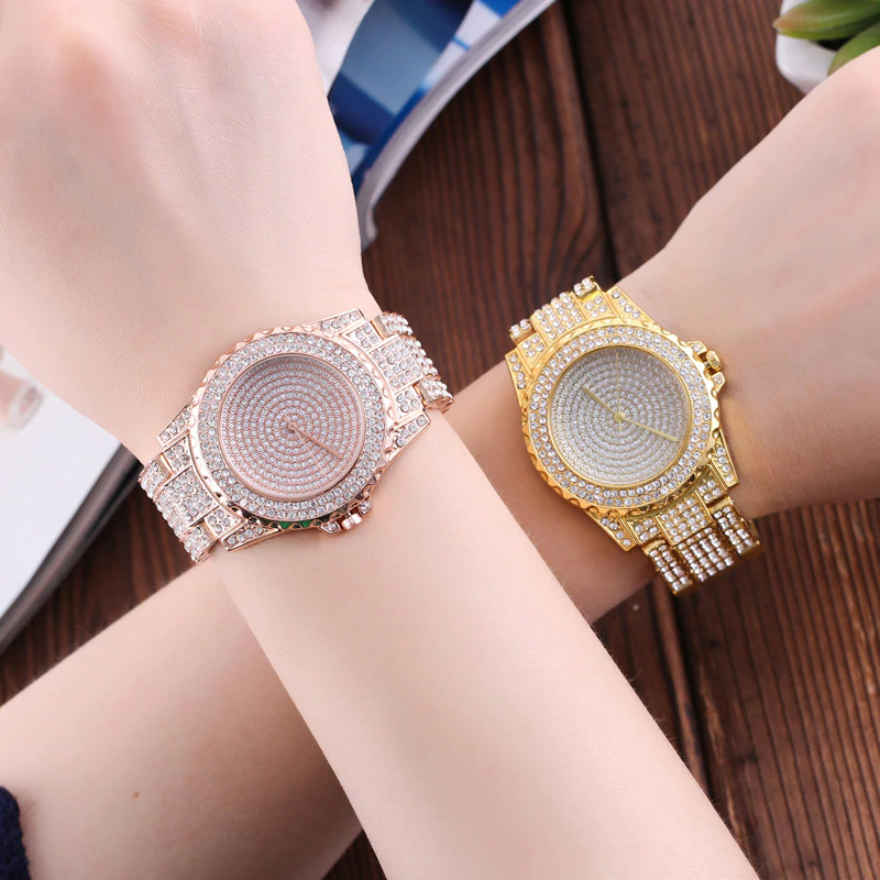 Thumbnail: New Fashion Crystal Full Steel Women Watches Ladies Wristwatch