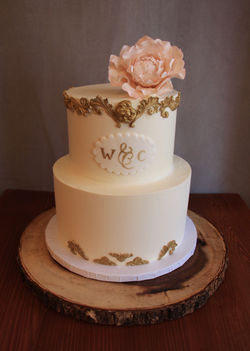 Antique Gold and Blush Pink Peony