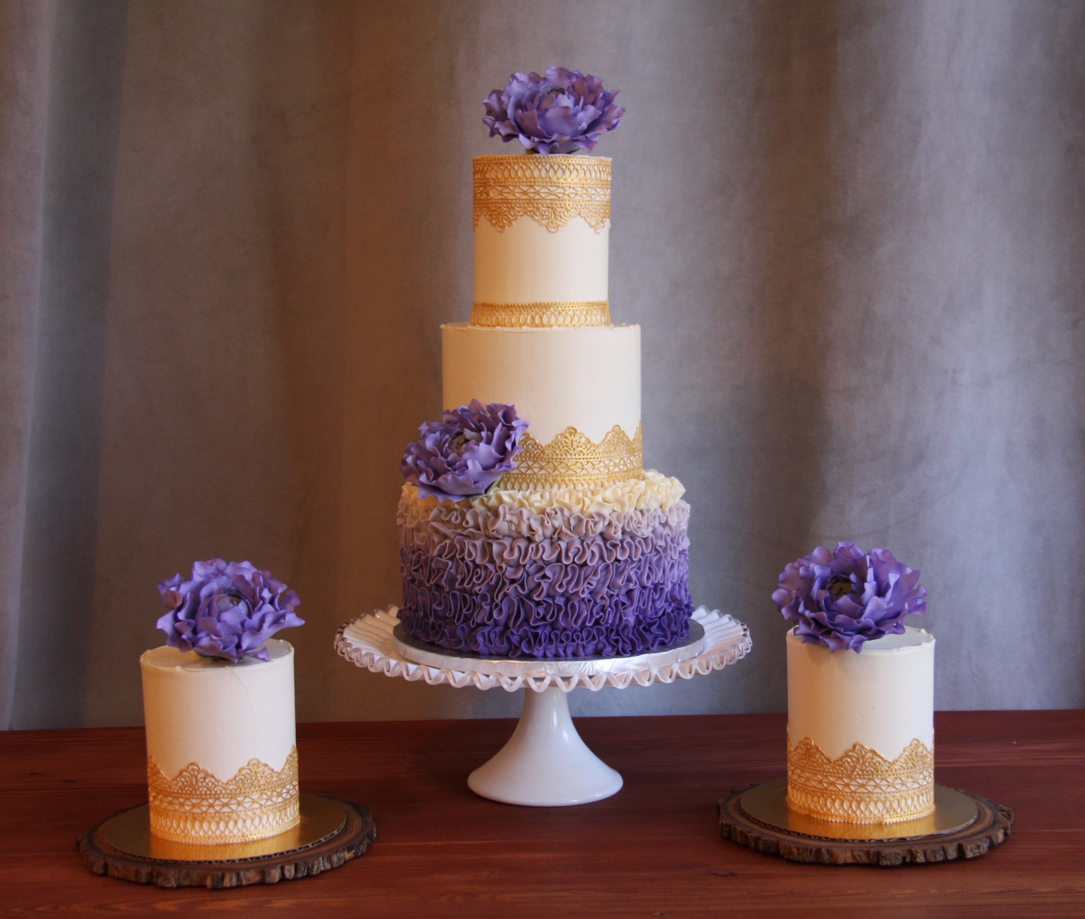 Purple And Gold Cake Ideas raspyberries