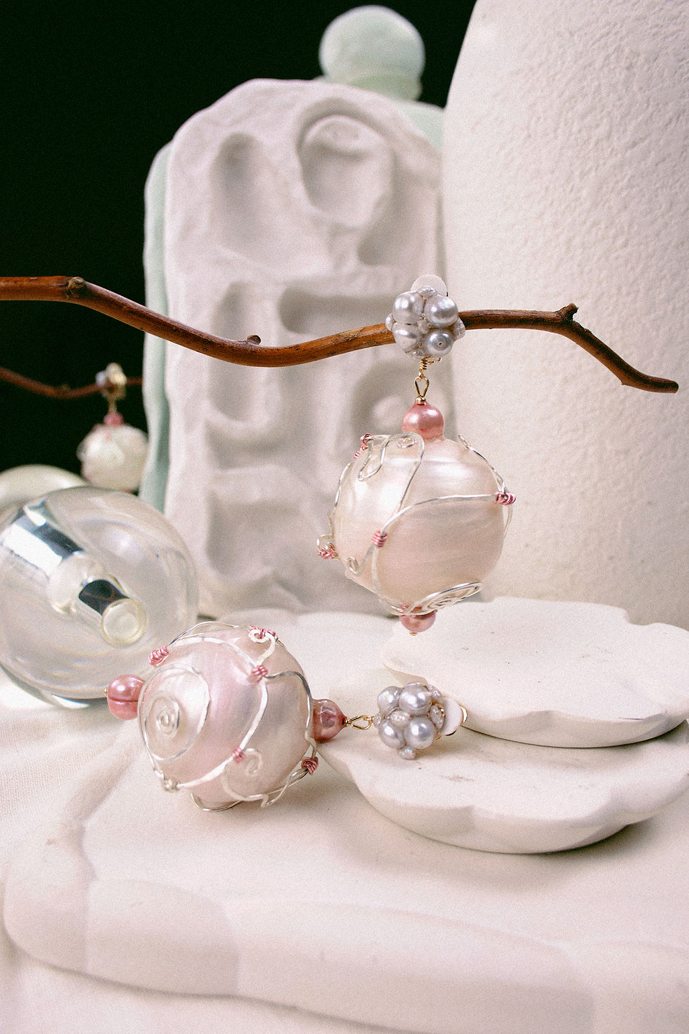 Thumbnail: Caged Pearl Earrings