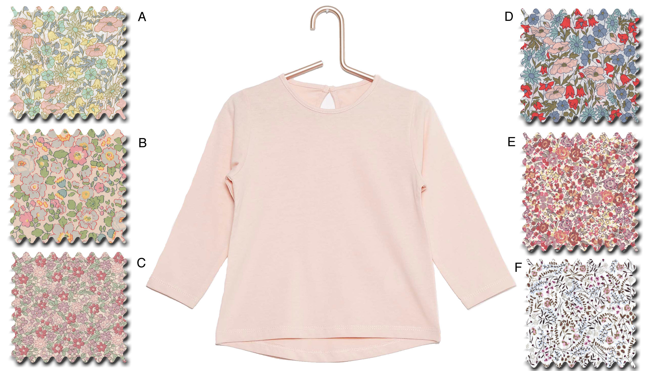 T shirt rose poudré