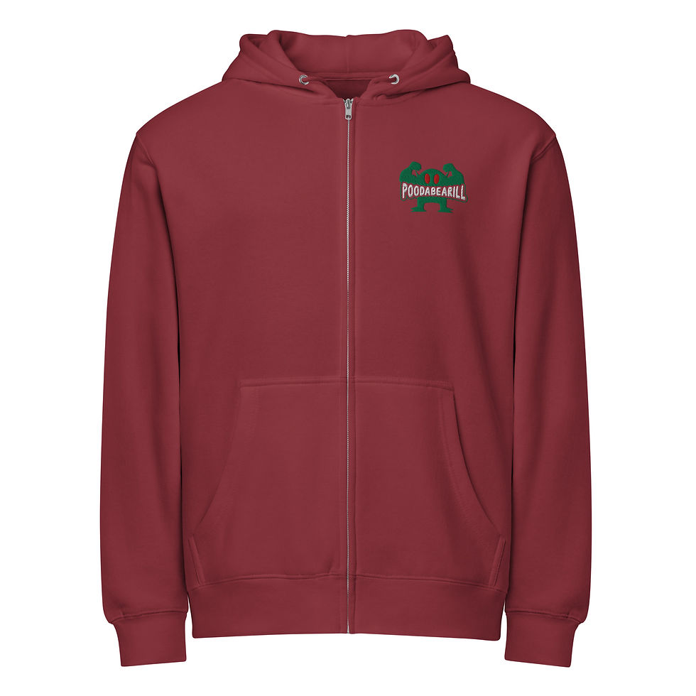 Thumbnail: poodabearill buff logo Premium full zip hoodie